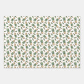 水彩パイナップルパターン ラッピングペーパーシート (正面2)