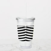水彩パイナップルリボンストライプモノグラム アクリルタンブラー (右)