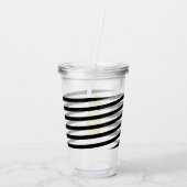 水彩パイナップルリボンストライプモノグラム アクリルタンブラー (裏面)