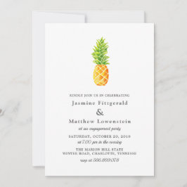 水彩パイナップル婚約パーティ 招待状