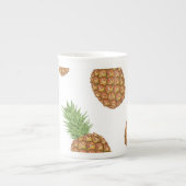 水彩パイナップル模様1 ボーンチャイナマグカップ (正面)