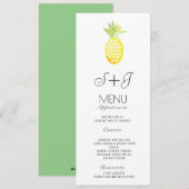 水彩パイナップル熱帯オアシスフルーツ – メニュー (正面/裏面)