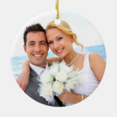 水彩パイナップル熱帯結婚夏の写真 セラミックオーナメント (裏面)