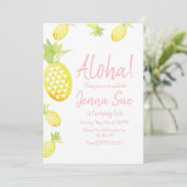 水彩パイナップル誕生日パーティーエイジルアウ(ハワイ式宴会)I 招待状 (スタンド正面)
