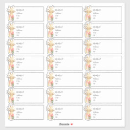 水彩パイナップル ゲスト住所ラベル シール