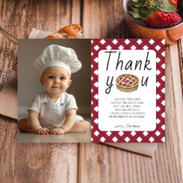 水彩パイベビー調理師誕生日パーティー サンキューカード