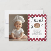 水彩パイベビー調理師誕生日パーティー サンキューカード (正面)