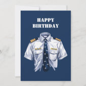 水彩パイロットキャプテンシャツ＆ネームタグ、シンプル シーズンカード (正面)