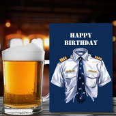 水彩パイロットキャプテンシャツ＆ネームタグ、シンプル シーズンカード