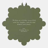 水彩パインガーランドレッドボウ写真 オーナメントカード (裏面)