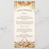 水彩パインコーンとフローラ感謝祭メニュー メニュー (正面)