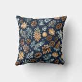 水彩パインコーン冬のパターン クッション (裏面)