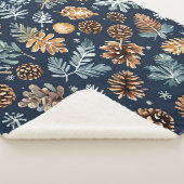 水彩パインコーン冬のパターン シェルパブランケット (3/4)