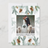 水彩パインコーン緑の季節の挨拶 シーズンカード (正面)