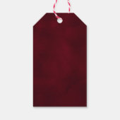 水彩パインコーンBurgundyクリスマスフォト ギフトタグ (裏面)