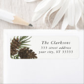 水彩パインスプリグ、差出人住所ラベル ラベル (インサイチュ)