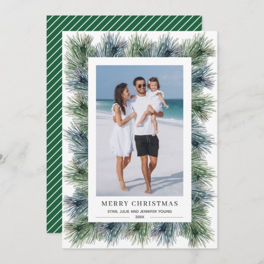 水彩パインズクリスマスフォト シーズンカード (正面/裏面)