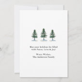 水彩パインズハッピーホリデーズフォトモダン シーズンカード (裏面)