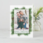 水彩パインズフレームウッドメリークリスマス シーズンカード (スタンド正面)