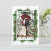 水彩パインズフレームフォトメリークリスマス シーズンカード (スタンド正面)
