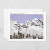 水彩パインターリー山ラシュモアサウスダコタ ポストカード (正面/裏面)