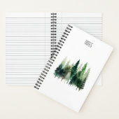 水彩パインツリースパイラルノートブック5.5 x 8.5 ノートブック (内側)