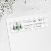 水彩パインツリーズファミリー名差出人住所 ラベル