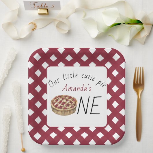 水彩パイ子供の誕生日 ペーパープレート (ウェディング)