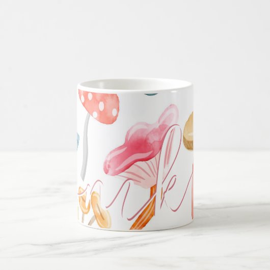 水彩パステルきのこ コーヒーマグカップ (中央)
