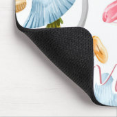 水彩パステルきのこ マウスパッド (コーナー)