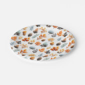 水彩パステルオータムボタニカルサンクスギビング ペーパープレート (アングル)