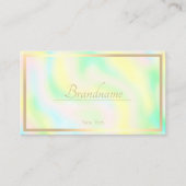 水彩パステルカラー金ゴールドフレーム開館時間 名刺 (正面)