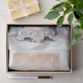 水彩パステルグリーン桃レトロランタン 薄葉紙 (ギフト)