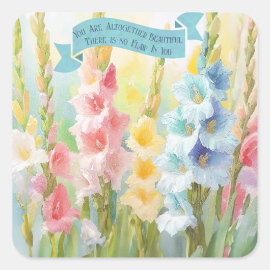 水彩パステルソードリリー,ソロモン4:7,マザーズ スクエアシール (正面)