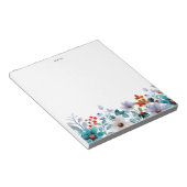 水彩パステルピンク&ブルーペオニスガーランド ノートパッド (アングル)