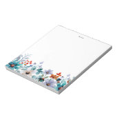 水彩パステルピンク&ブルーペオニスガーランド ノートパッド (回転)