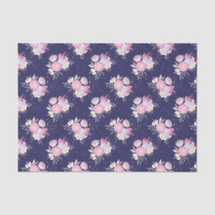 水彩パステルフラワーズウィズグリッターアクセント 薄葉紙