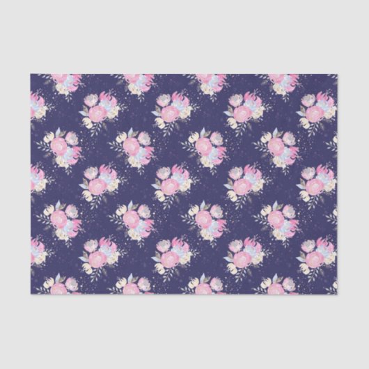 水彩パステルフラワーズウィズグリッターアクセント 薄葉紙 (正面)