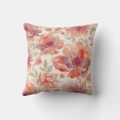 水彩パステルフラワーズライトオレンジ クッション (裏面)