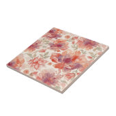 水彩パステルフラワーズライトオレンジ タイル (側面)