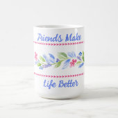 水彩パステルフラワー BE KIND コーヒーマグカップ (中央)