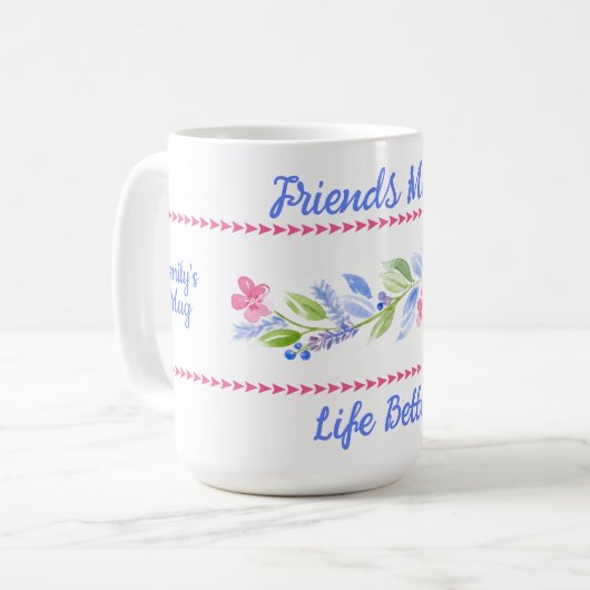 水彩パステルフラワー BE KIND コーヒーマグカップ (正面左)