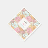 水彩パステルフローラピンク30歳の誕生日 スタンダードカクテルナプキン (角)