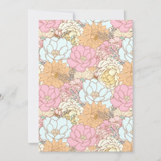 水彩パステルフローラピンク30歳の誕生日 招待状 (裏面)