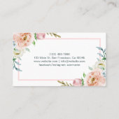 水彩パステルフローラフレームピンク&ホワイト 名刺 (裏面)