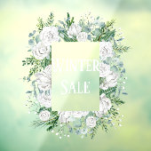 水彩パステルブルーの花輪 ウィンターセール ウィンドウサイン (シート3)