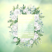 水彩パステルブルーの花輪 オープニングアワー ウィンドウサイン (シート3)