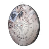 水彩パステルブルーベージュフラワーズエレガント ダーツボード (正面右)