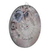 水彩パステルブルーベージュフラワーズエレガント ダーツボード (正面左)