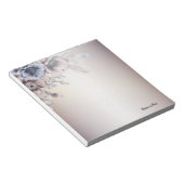 水彩パステルブルーベージュフラワーズエレガント ノートパッド (アングル)